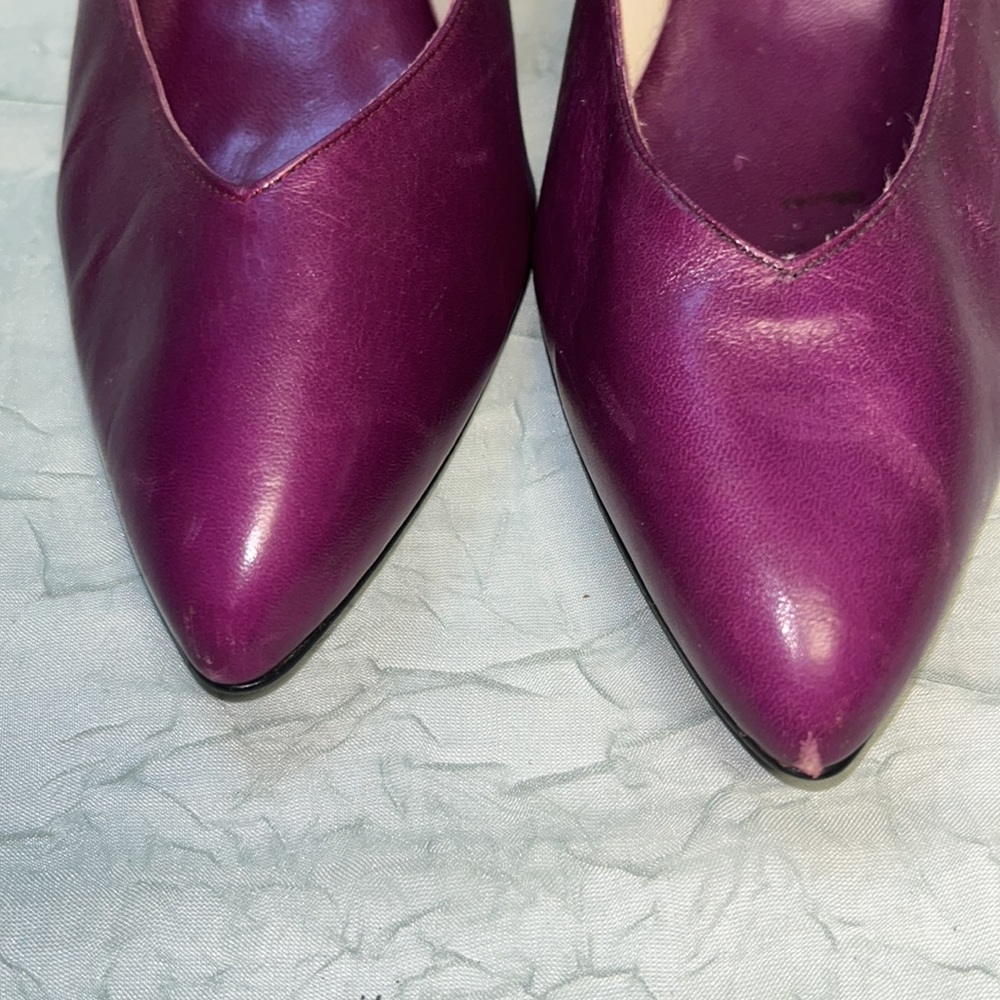 Proxy Michael G Abrams Co Purple Leather Vintage Heels | 7.5 B - Picture 15 of 16